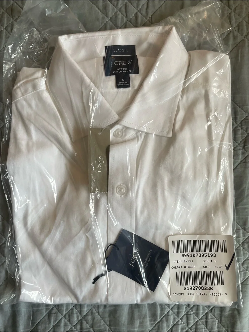 J. CREW Classic Fit Bowery performance stretch dress shirt Size S NWT $98 BX291